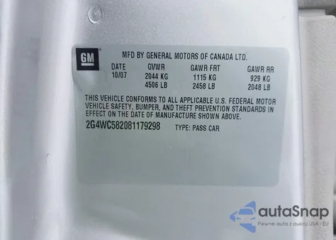 2008 Buick Lacrosse Cx z USA, uszkodzony, nr VIN 2G4WC582081179298